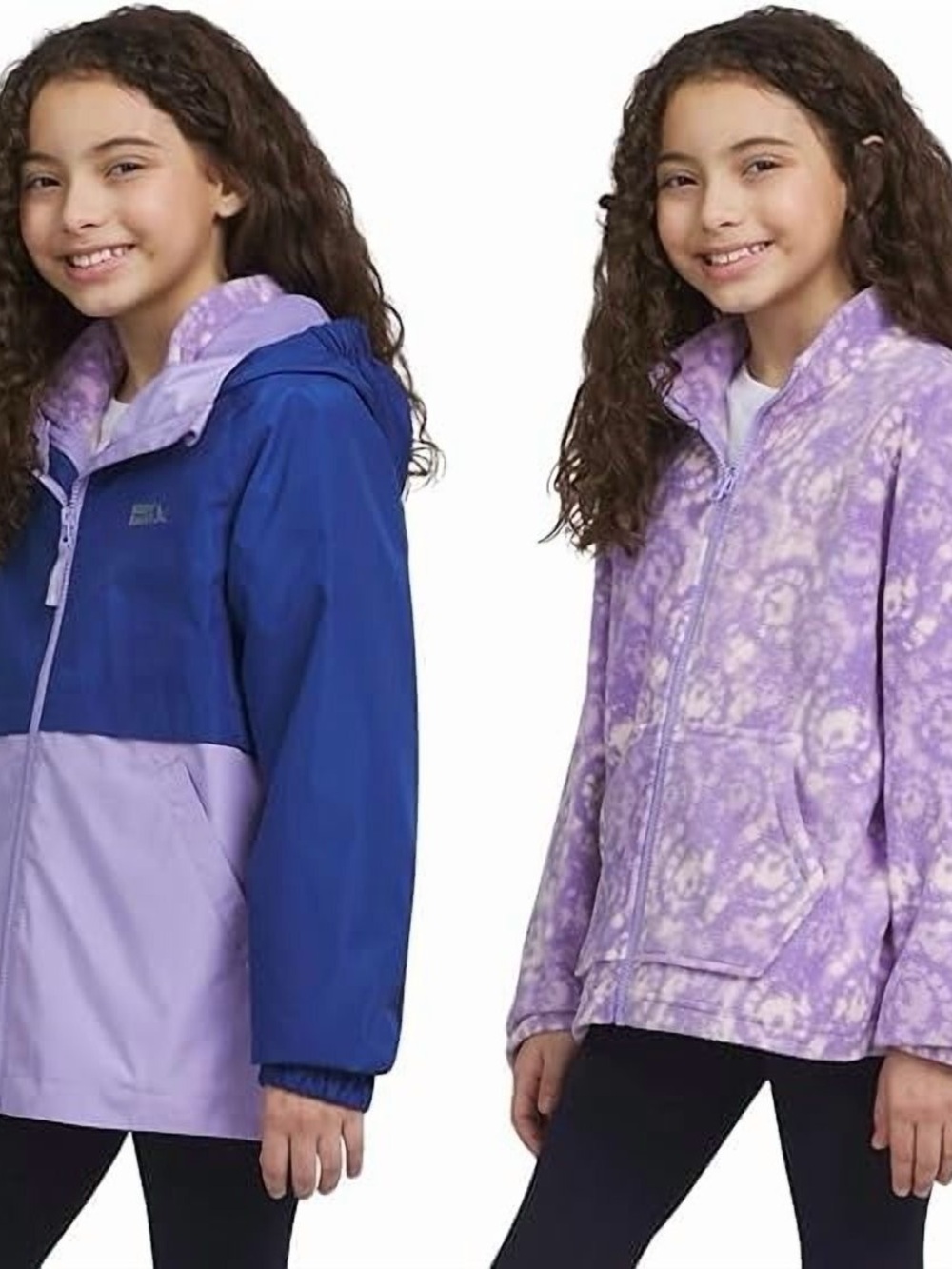 Eddie Bauer Girls' Blue and Lavender 3-1 Lightweight Jacket